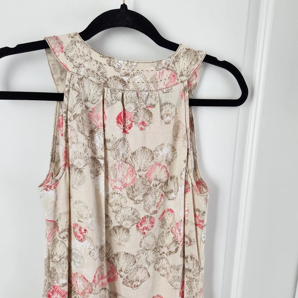 Tommy Bahama Women's Sleeveless Linen Tan Dress with Fan Shell Pattern Size XS - Picture 7 of 7